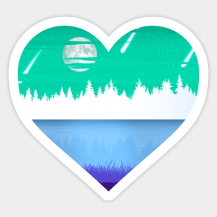 Gay oceanscape subtle heart Sticker